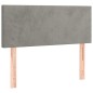 vidaXL Boxspringbett mit Matratze & LED Hellgrau 90x200 cm Samt vidaXL Boxspringbett mit Matratze & LED Hellgrau 90x200 cm Samt