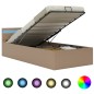 vidaXL Bett mit Bettkasten LED Cappuccino-Braun Kunstleder 100x200 cm vidaXL Bett mit Bettkasten LED Cappuccino-Braun Kunstleder 100x200 cm