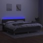 vidaXL Boxspringbett mit Matratze & LED Dunkelgrau 200x200 cm Stoff vidaXL Boxspringbett mit Matratze & LED Dunkelgrau 200x200 cm Stoff