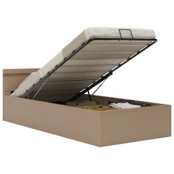 vidaXL Bett mit Bettkasten LED Cappuccino-Braun Kunstleder 100x200 cm 