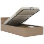 vidaXL Bett mit Bettkasten LED Cappuccino-Braun Kunstleder 100x200 cm vidaXL Bett mit Bettkasten LED Cappuccino-Braun Kunstleder 100x200 cm