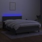 vidaXL Boxspringbett mit Matratze & LED Dunkelgrau 140x190 cm Stoff vidaXL Boxspringbett mit Matratze & LED Dunkelgrau 140x190 cm Stoff