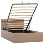 vidaXL Bett mit Bettkasten LED Cappuccino-Braun Kunstleder 100x200 cm vidaXL Bett mit Bettkasten LED Cappuccino-Braun Kunstleder 100x200 cm