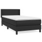 vidaXL Boxspringbett mit Matratze Schwarz 80x200 cm Kunstleder vidaXL Boxspringbett mit Matratze Schwarz 80x200 cm Kunstleder