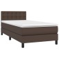 vidaXL Boxspringbett mit Matratze & LED Braun 90x200 cm Kunstleder vidaXL Boxspringbett mit Matratze & LED Braun 90x200 cm Kunstleder