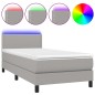 vidaXL Boxspringbett mit Matratze & LED Hellgrau 80x200 cm Stoff vidaXL Boxspringbett mit Matratze & LED Hellgrau 80x200 cm Stoff