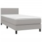 vidaXL Boxspringbett mit Matratze & LED Hellgrau 80x200 cm Stoff vidaXL Boxspringbett mit Matratze & LED Hellgrau 80x200 cm Stoff