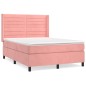 vidaXL Boxspringbett mit Matratze Rosa 140x200 cm Samt vidaXL Boxspringbett mit Matratze Rosa 140x200 cm Samt