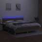 vidaXL Boxspringbett mit Matratze & LED Taupe 180x200 cm Stoff vidaXL Boxspringbett mit Matratze & LED Taupe 180x200 cm Stoff