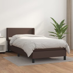 vidaXL Boxspringbett mit Matratze Braun 80x200 cm Kunstleder