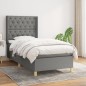 vidaXL Boxspringbett mit Matratze Dunkelgrau 80x200 cm Stoff vidaXL Boxspringbett mit Matratze Dunkelgrau 80x200 cm Stoff
