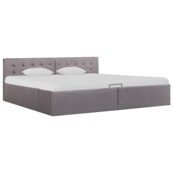 vidaXL Stauraumbett Hydraulisch Taupe Stoff 180×200 cm 