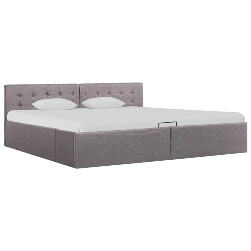 vidaXL Stauraumbett Hydraulisch Taupe Stoff 180×200 cm vidaXL Stauraumbett Hydraulisch Taupe Stoff 180×200 cm