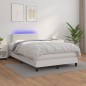 vidaXL Boxspringbett mit Matratze & LED Weiß 120x200 cm Kunstleder vidaXL Boxspringbett mit Matratze & LED Weiß 120x200 cm Kunstleder