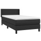 vidaXL Boxspringbett mit Matratze Schwarz 100x200 cm Kunstleder vidaXL Boxspringbett mit Matratze Schwarz 100x200 cm Kunstleder
