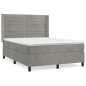 vidaXL Boxspringbett mit Matratze Hellgrau 140x190 cm Samt vidaXL Boxspringbett mit Matratze Hellgrau 140x190 cm Samt
