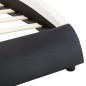 Bettgestell mit LED Schwarz und Weiß Kunstleder 100x200 cm Bettgestell mit LED Schwarz und Weiß Kunstleder 100x200 cm