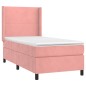 vidaXL Boxspringbett mit Matratze Rosa 100x200 cm Samt vidaXL Boxspringbett mit Matratze Rosa 100x200 cm Samt