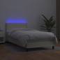 vidaXL Boxspringbett mit Matratze & LED Creme 80x200 cm Kunstleder vidaXL Boxspringbett mit Matratze & LED Creme 80x200 cm Kunstleder