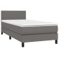 vidaXL Boxspringbett mit Matratze & LED Grau 80x200 cm Kunstleder vidaXL Boxspringbett mit Matratze & LED Grau 80x200 cm Kunstleder