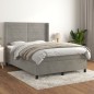 vidaXL Boxspringbett mit Matratze Hellgrau 140x200 cm Samt vidaXL Boxspringbett mit Matratze Hellgrau 140x200 cm Samt