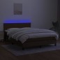 vidaXL Boxspringbett mit Matratze & LED Dunkelbraun 140x200 cm Stoff vidaXL Boxspringbett mit Matratze & LED Dunkelbraun 140x200 cm Stoff