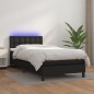 vidaXL Boxspringbett mit Matratze & LED Schwarz 100x200 cm Kunstleder vidaXL Boxspringbett mit Matratze & LED Schwarz 100x200 cm Kunstleder