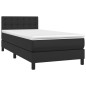 vidaXL Boxspringbett mit Matratze & LED Schwarz 100x200 cm Kunstleder vidaXL Boxspringbett mit Matratze & LED Schwarz 100x200 cm Kunstleder