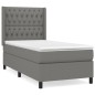 vidaXL Boxspringbett mit Matratze Dunkelgrau 90x200 cm Stoff vidaXL Boxspringbett mit Matratze Dunkelgrau 90x200 cm Stoff