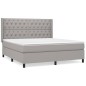 vidaXL Boxspringbett mit Matratze Hellgrau 160x200 cm Stoff vidaXL Boxspringbett mit Matratze Hellgrau 160x200 cm Stoff