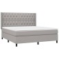 vidaXL Boxspringbett mit Matratze Hellgrau 160x200 cm Stoff vidaXL Boxspringbett mit Matratze Hellgrau 160x200 cm Stoff