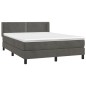 vidaXL Boxspringbett mit Matratze Dunkelgrau 140x200 cm Samt vidaXL Boxspringbett mit Matratze Dunkelgrau 140x200 cm Samt