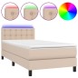 vidaXL Boxspringbett mit Matratze & LED Cappuccino-Braun 100x200cm vidaXL Boxspringbett mit Matratze & LED Cappuccino-Braun 100x200cm