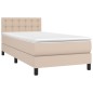 vidaXL Boxspringbett mit Matratze & LED Cappuccino-Braun 100x200cm vidaXL Boxspringbett mit Matratze & LED Cappuccino-Braun 100x200cm