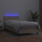 vidaXL Boxspringbett mit Matratze & LED Cappuccino-Braun 100x200cm vidaXL Boxspringbett mit Matratze & LED Cappuccino-Braun 100x200cm