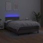 vidaXL Boxspringbett mit Matratze & LED Grau 120x200 cm Kunstleder vidaXL Boxspringbett mit Matratze & LED Grau 120x200 cm Kunstleder