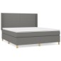 vidaXL Boxspringbett mit Matratze Dunkelgrau 180x200 cm Stoff vidaXL Boxspringbett mit Matratze Dunkelgrau 180x200 cm Stoff