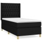 vidaXL Boxspringbett mit Matratze Schwarz 90x190 cm Stoff vidaXL Boxspringbett mit Matratze Schwarz 90x190 cm Stoff
