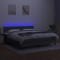 vidaXL Boxspringbett mit Matratze & LED Dunkelgrau 160x200 cm Stoff vidaXL Boxspringbett mit Matratze & LED Dunkelgrau 160x200 cm Stoff