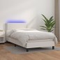 vidaXL Boxspringbett mit Matratze & LED Weiß 80x200 cm Kunstleder vidaXL Boxspringbett mit Matratze & LED Weiß 80x200 cm Kunstleder