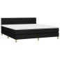 vidaXL Boxspringbett mit Matratze & LED Schwarz 160x200 cm Stoff vidaXL Boxspringbett mit Matratze & LED Schwarz 160x200 cm Stoff