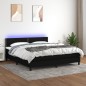 vidaXL Boxspringbett mit Matratze & LED Schwarz 160x200 cm Stoff vidaXL Boxspringbett mit Matratze & LED Schwarz 160x200 cm Stoff