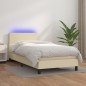 vidaXL Boxspringbett mit Matratze & LED Creme 90x200 cm Kunstleder vidaXL Boxspringbett mit Matratze & LED Creme 90x200 cm Kunstleder