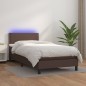 vidaXL Boxspringbett mit Matratze & LED Braun 90x200 cm Kunstleder vidaXL Boxspringbett mit Matratze & LED Braun 90x200 cm Kunstleder