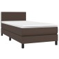 vidaXL Boxspringbett mit Matratze & LED Braun 90x200 cm Kunstleder vidaXL Boxspringbett mit Matratze & LED Braun 90x200 cm Kunstleder