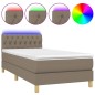vidaXL Boxspringbett mit Matratze & LED Taupe 90x190 cm Stoff vidaXL Boxspringbett mit Matratze & LED Taupe 90x190 cm Stoff