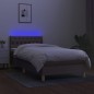 vidaXL Boxspringbett mit Matratze & LED Taupe 90x190 cm Stoff vidaXL Boxspringbett mit Matratze & LED Taupe 90x190 cm Stoff