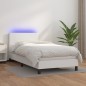 vidaXL Boxspringbett mit Matratze & LED Weiß 80x200 cm Kunstleder vidaXL Boxspringbett mit Matratze & LED Weiß 80x200 cm Kunstleder