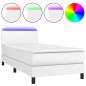 vidaXL Boxspringbett mit Matratze & LED Weiß 80x200 cm Kunstleder vidaXL Boxspringbett mit Matratze & LED Weiß 80x200 cm Kunstleder