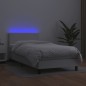 vidaXL Boxspringbett mit Matratze & LED Weiß 80x200 cm Kunstleder vidaXL Boxspringbett mit Matratze & LED Weiß 80x200 cm Kunstleder